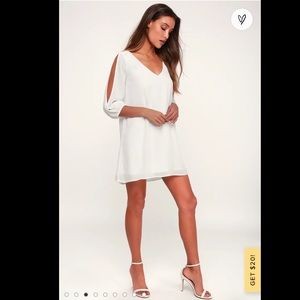Lulu’s Shifting Dears Ivory Long Sleeve Dress